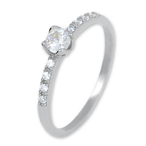 Brilio Silver Okouzlující stříbrný prsten s krystaly 426 001 00572 04 52 mm - Prsteny Zásnubní prsteny