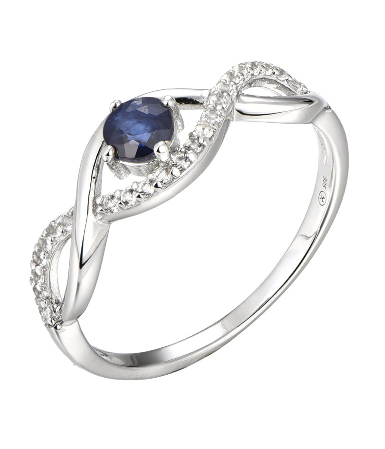 Brilio Silver Okouzlující stříbrný prsten se safírem Precious Stone SR00716N 60 mm - Prsteny Prsteny s kamínkem