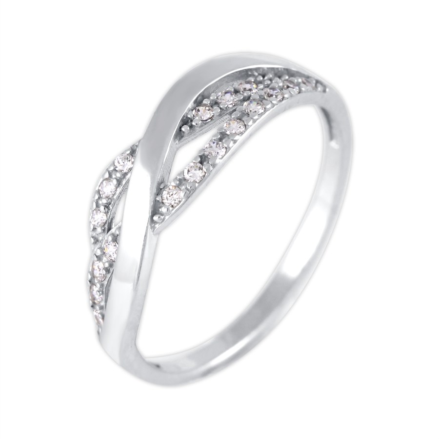 Brilio Silver Okouzlující stříbrný prsten se zirkony 426 001 00504 04 57 mm - Prsteny Prsteny s kamínkem