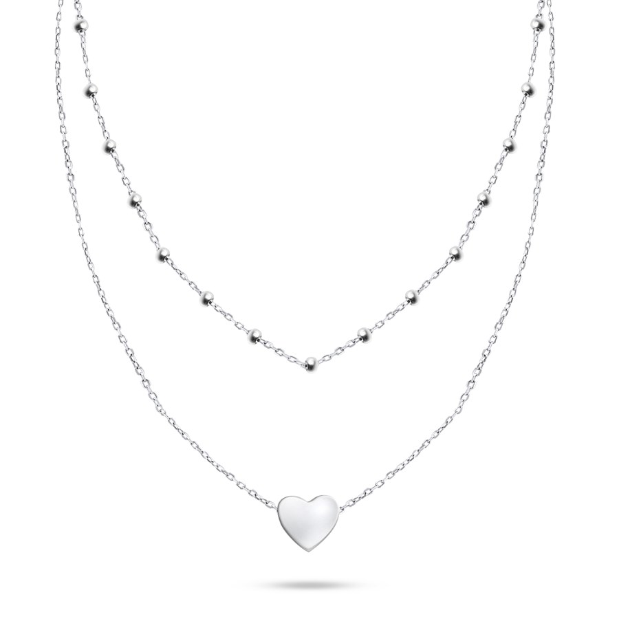 Brilio Silver Originální dvojitý stříbrný náhrdelník NCL63W - Náhrdelníky