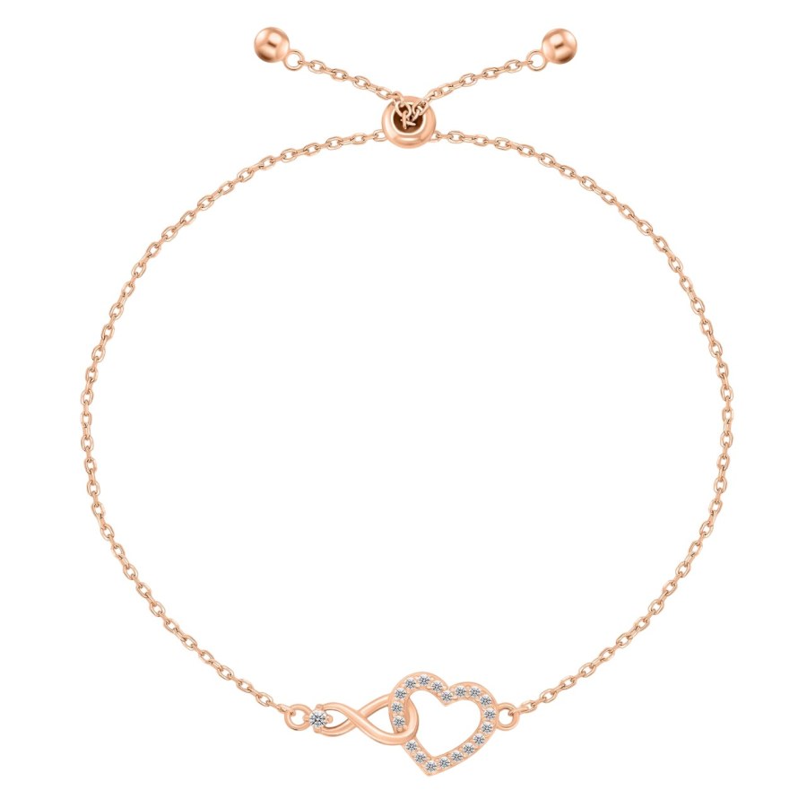 Brilio Silver Posuvný pozlacený náramek Nekonečná láska BRC252R - Náramky Řetízkové náramky