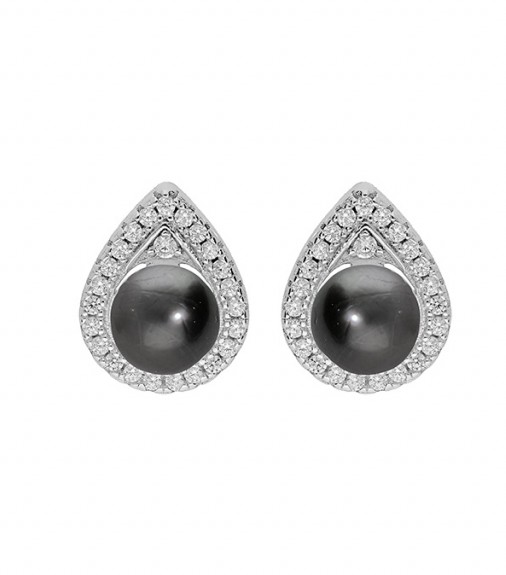 Brilio Silver Překrásné stříbrné náušnice s pravými tahitskými perlami TA/ME04373A - Náušnice Pecky