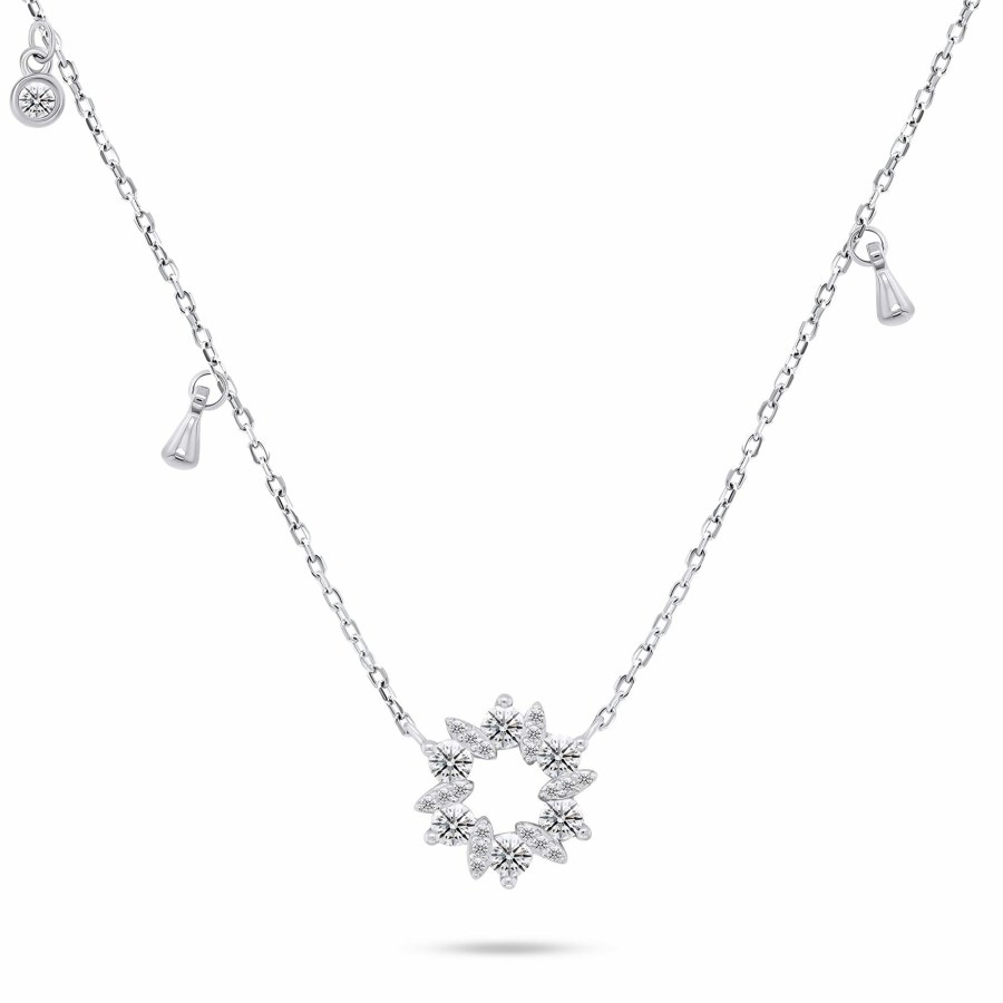Brilio Silver Překrásný stříbrný náhrdelník se zirkony NCL92W - Náhrdelníky