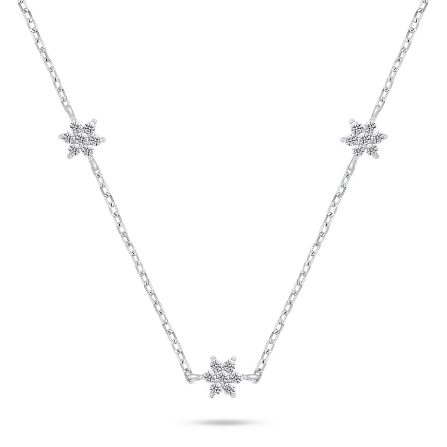 Brilio Silver Půvabný stříbrný náhrdelník se zirkony NCL109W - Náhrdelníky