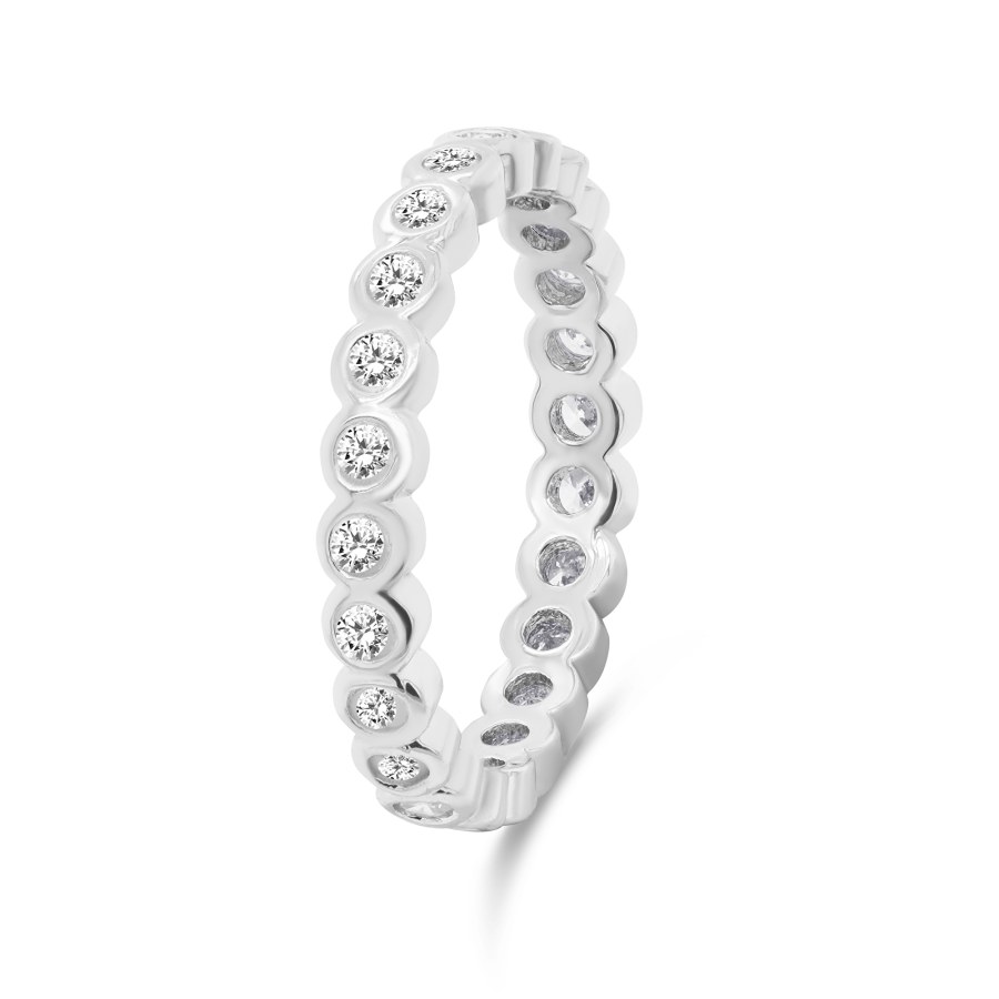 Brilio Silver Půvabný stříbrný prsten se zirkony RI050W 50 mm - Prsteny Prsteny s kamínkem