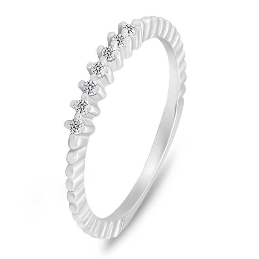 Brilio Silver Půvabný stříbrný prsten se zirkony SR031W 50 mm - Prsteny Prsteny s kamínkem
