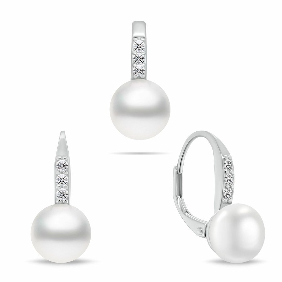 Brilio Silver Půvabný stříbrný set šperků s perlami SET291W (náušnice, přívěsek) Brilio Silver Půvabný stříbrný set šperků s perlami SET291W (náušnice, přívěsek) - Sety šperků Soupravy šperků