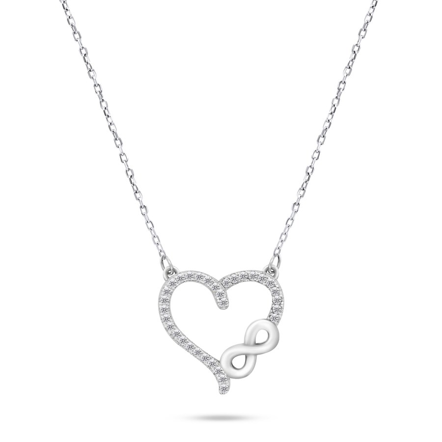 Brilio Silver Romantický stříbrný náhrdelník se zirkony NCL52W - Náhrdelníky