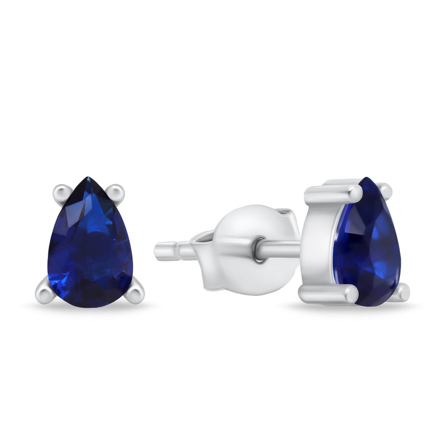 Brilio Silver Slušivé stříbrné náušnice s modrými zirkony EA860WB - Náušnice Pecky