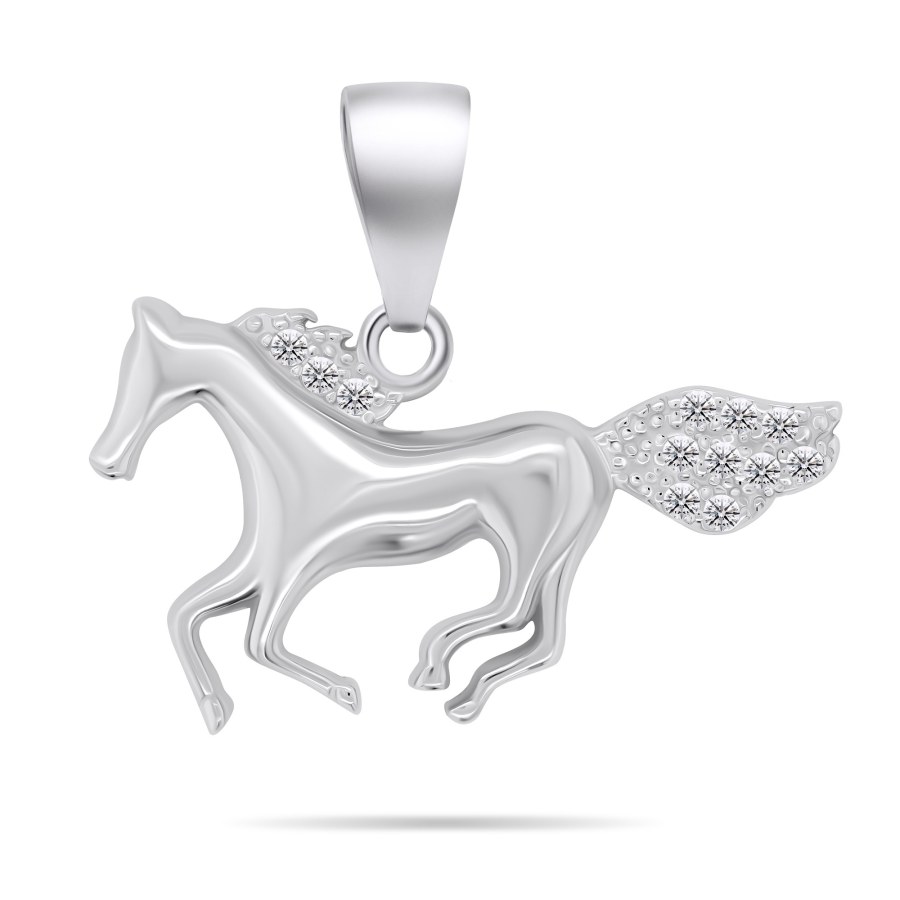 Brilio Silver Slušivý stříbrný přívěsek Kůň PT124W - Přívěsky a korálky