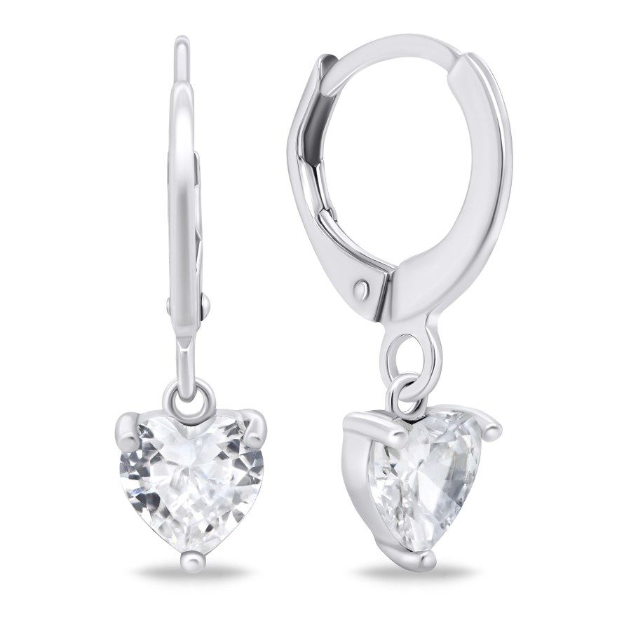 Brilio Silver Stříbrné kruhové náušnice Srdíčka EA654W - Náušnice Kruhy