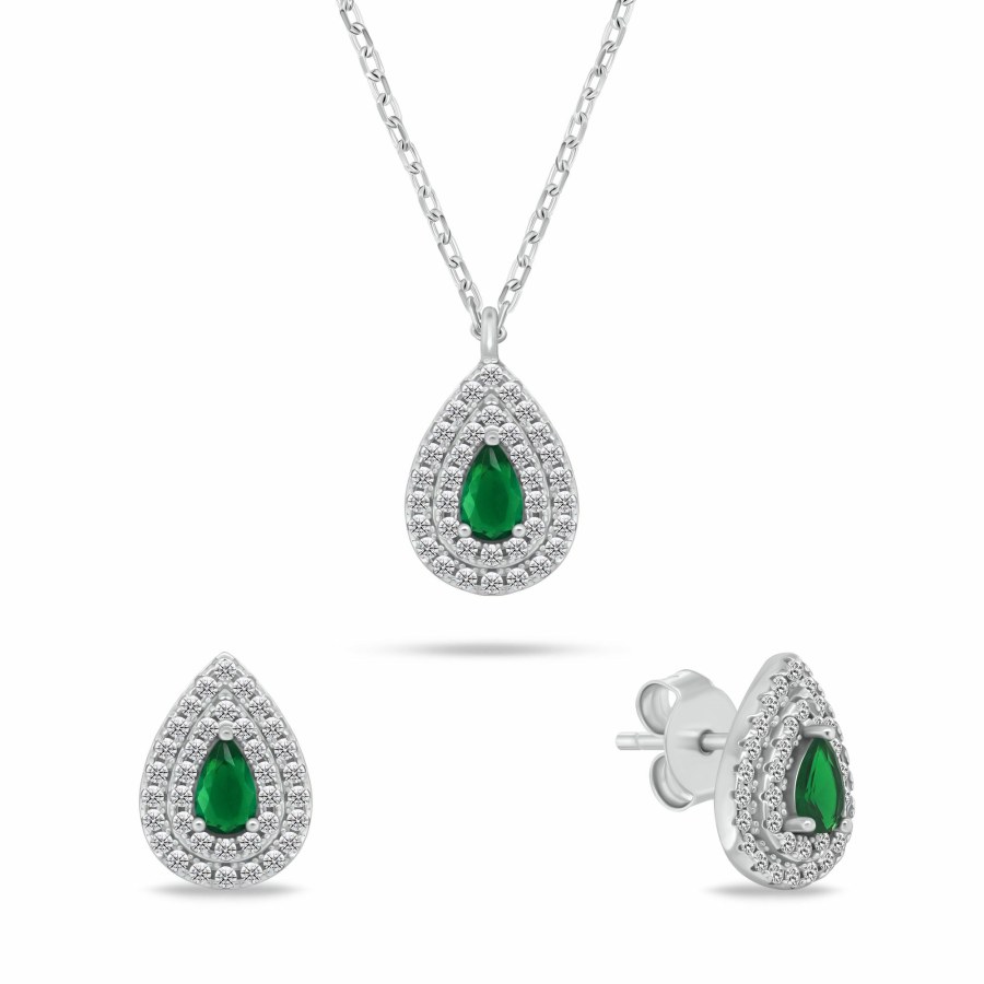 Brilio Silver Stříbrný set šperků se zirkony Tear Drop SET284WG (náhrdelník, náušnice) Brilio Silver Stříbrný set šperků se zirkony Tear Drop SET284WG (náhrdelník, náušnice) - Sety šperků Soupravy šperků