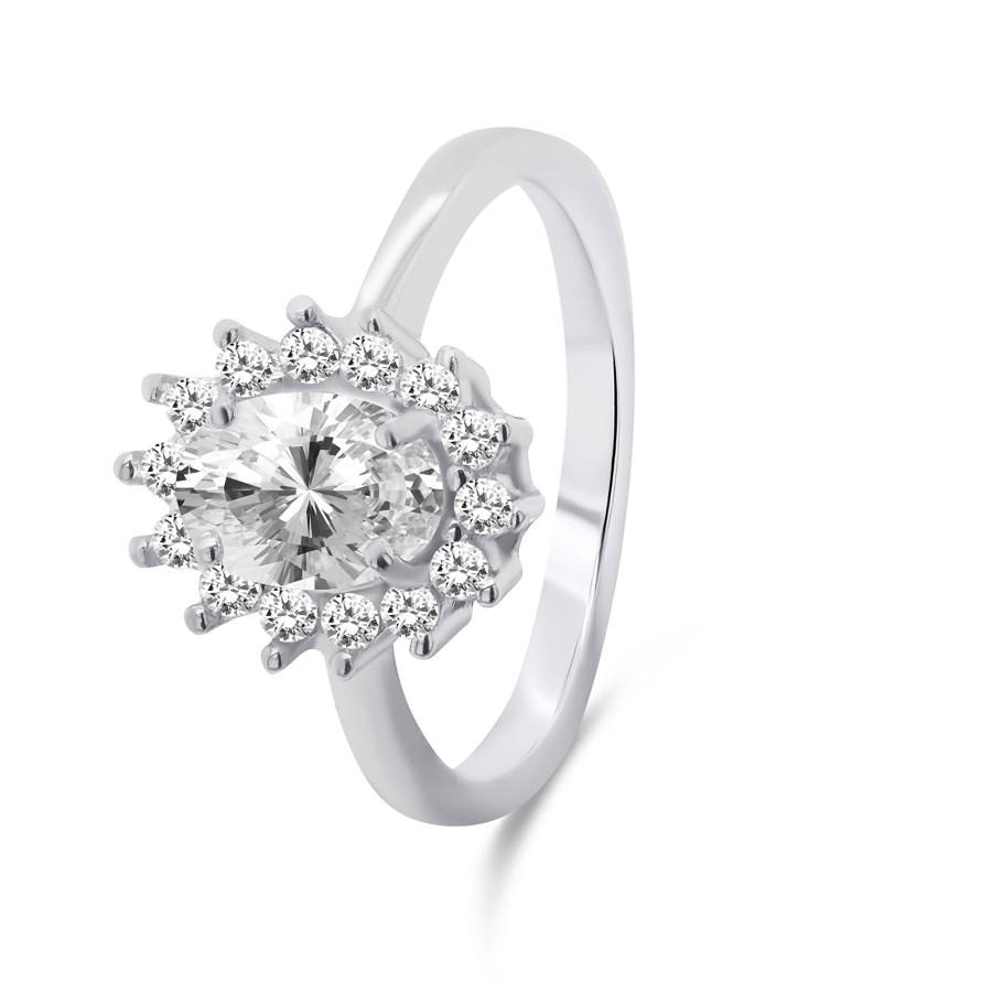 Brilio Silver Stříbrný zásnubní prsten RI045W 50 mm - Prsteny Prsteny s kamínkem