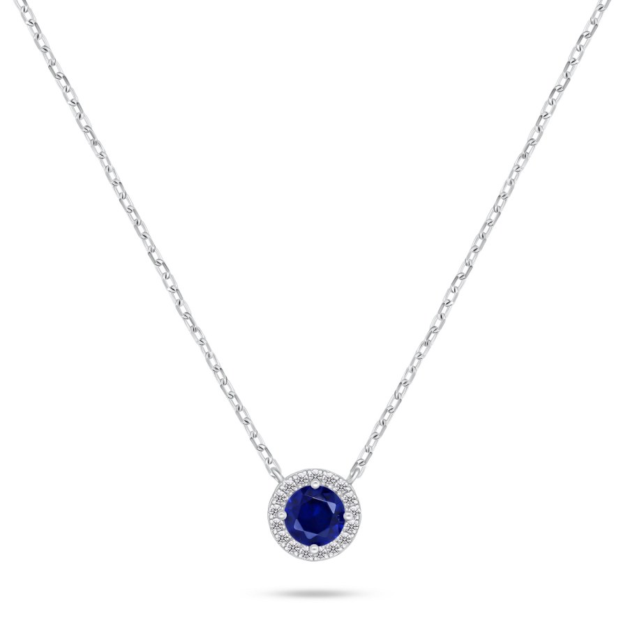 Brilio Silver Třpytivý stříbrný náhrdelník se zirkony NCL136WB - Náhrdelníky