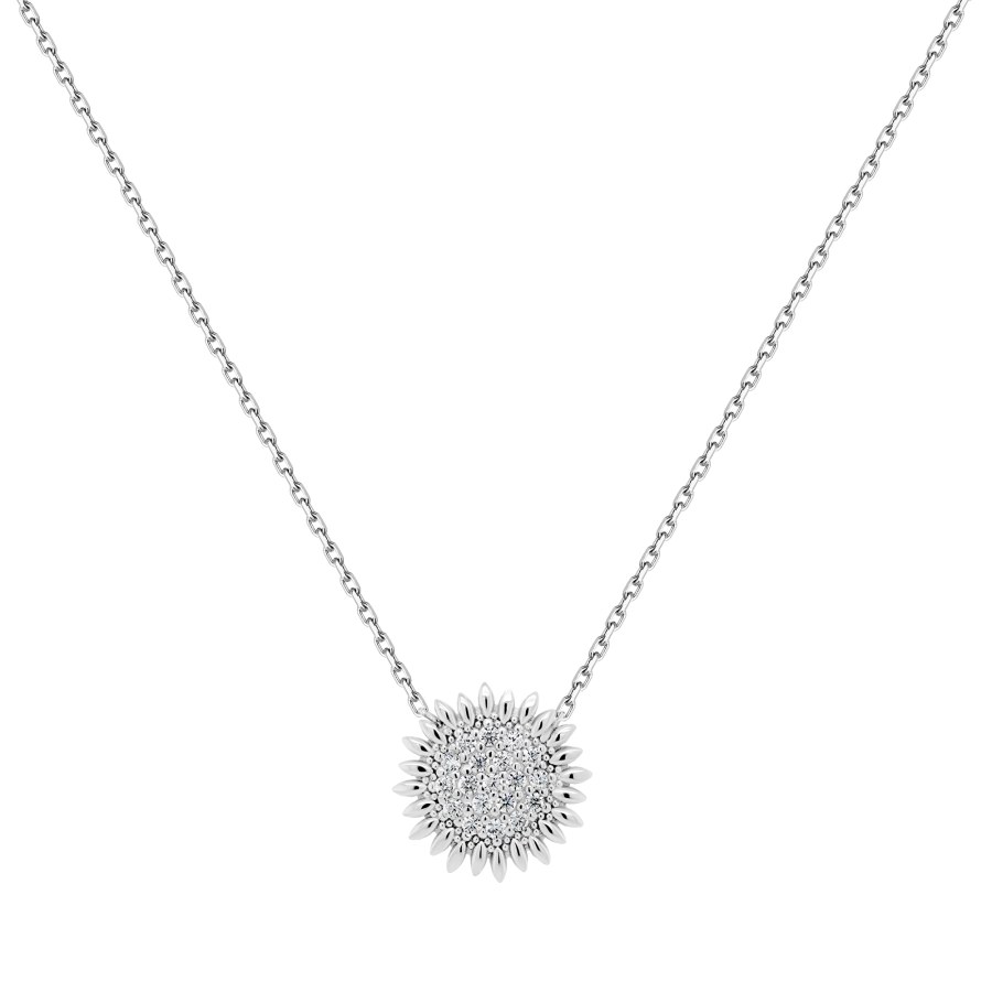 Brilio Silver Třpytivý stříbrný náhrdelník se zirkony NCL24W - Náhrdelníky
