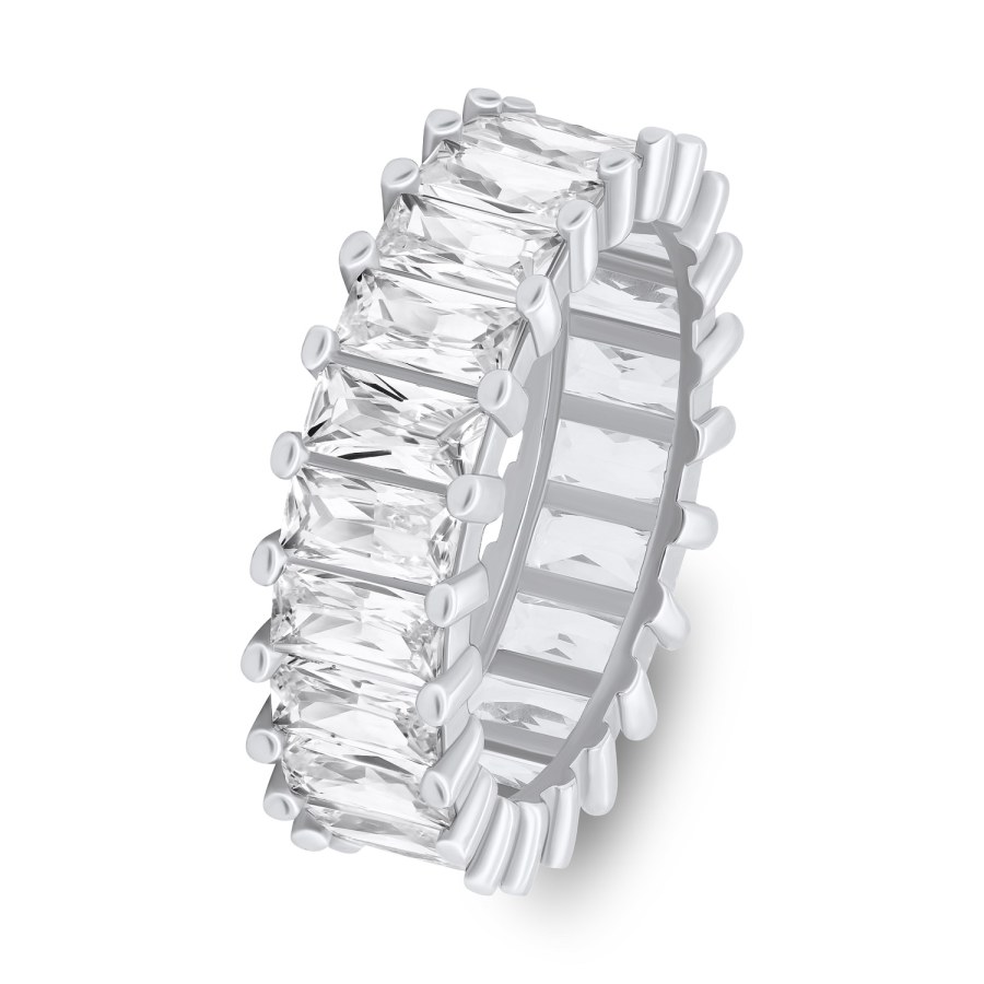 Brilio Silver Třpytivý stříbrný prsten s čirými zirkony RI087W 52 mm - Prsteny Prsteny s kamínkem