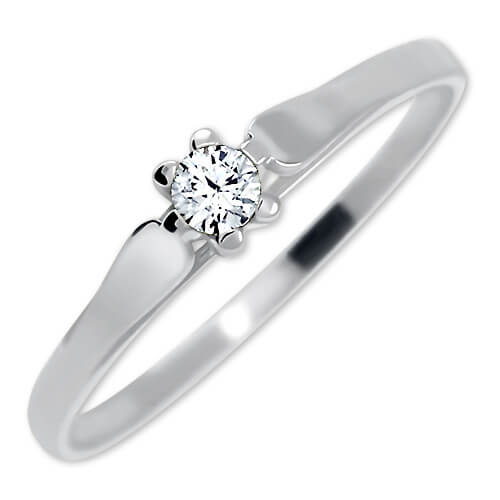 Brilio Zásnubní prsten z bílého zlata se zirkonem 226 001 00992 07 54 mm - Prsteny Zásnubní prsteny