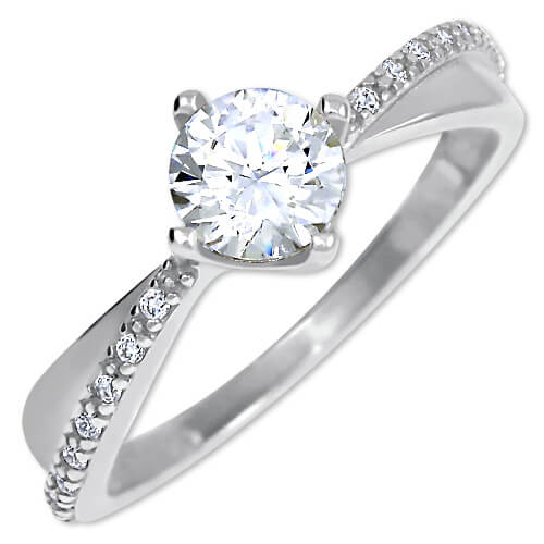 Brilio Zlatý dámský prsten s krystaly 229 001 00806 07 54 mm - Prsteny