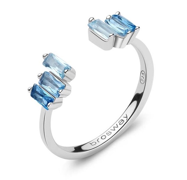 Brosway Blyštivý otevřený prsten Fancy Cloud Light Blue FCL12 M (53 - 55 mm) - Prsteny Otevřené prsteny