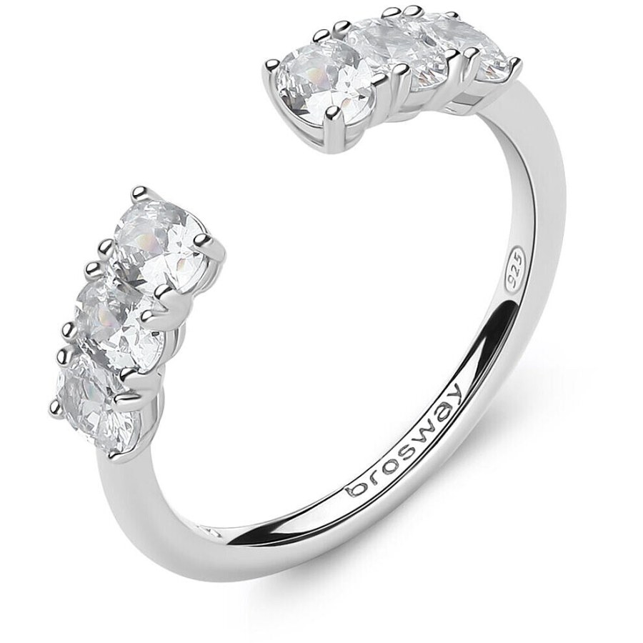 Brosway Blyštivý otevřený prsten Fancy Infinite White FIW18 50 mm - Prsteny Otevřené prsteny