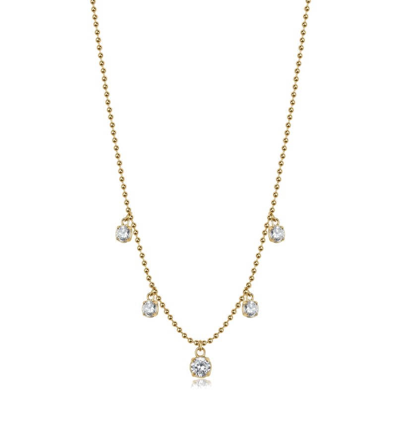Brosway Blyštivý pozlacený náhrdelník se zirkony Desideri BEIN015 - Náhrdelníky