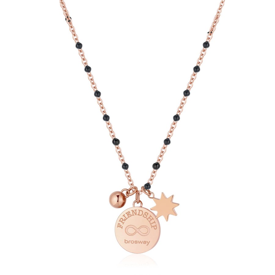 Brosway Bronzový náhrdelník s přívěsky Chakra BHKL10EN (řetízek, přívěsky) - Náhrdelníky