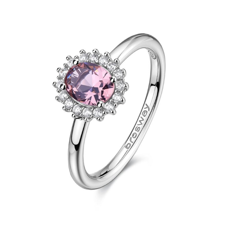 Brosway Elegantní stříbrný prsten Fancy Tender Pink FTP18 50 mm - Prsteny Prsteny s&nbsp;kamínkem