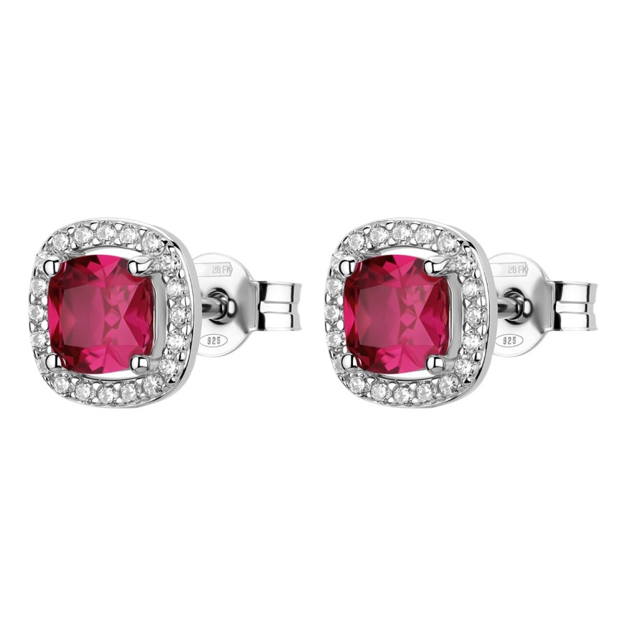 Brosway Krásné stříbrné náušnice Fancy Passion Ruby FPR134
