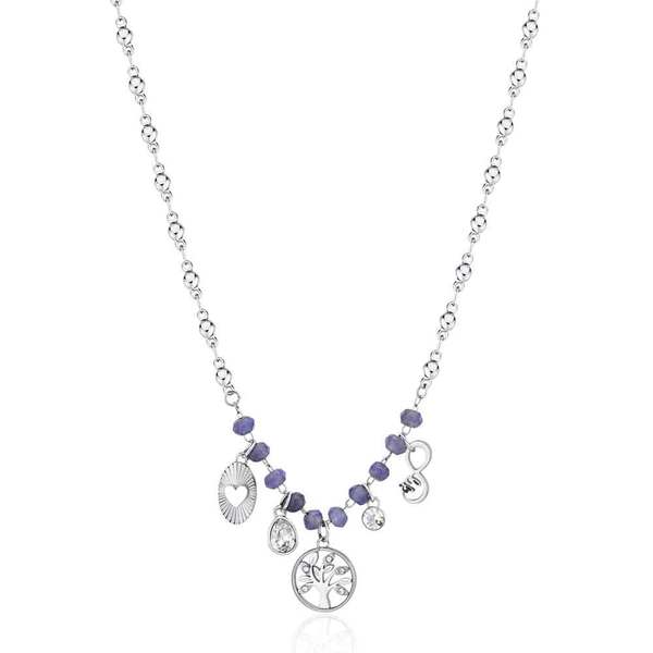 Brosway Krásný ocelový náhrdelník s korálky a přívěsky Chakra BHKN085