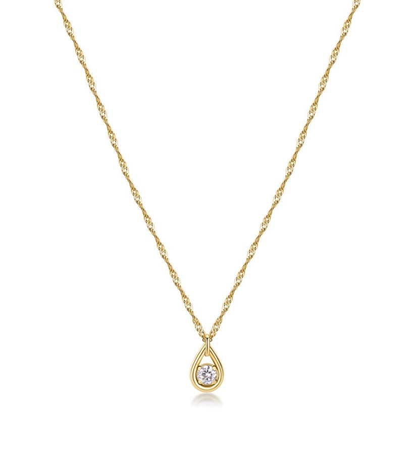 Brosway Krásný pozlacený náhrdelník se zirkonem Ribbon BBN30