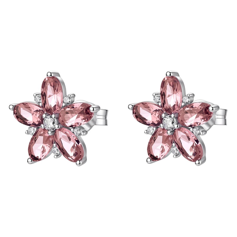 Brosway Květinové stříbrné náušnice Fancy Tender Pink FTP29