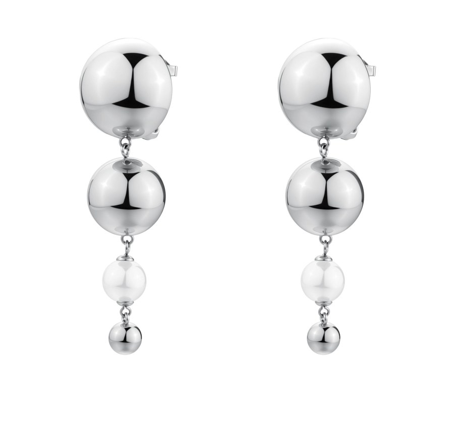 Brosway Moderní dlouhé náušnice se syntetickou perlou Perfect BPC60 - Náušnice Bez kamínků