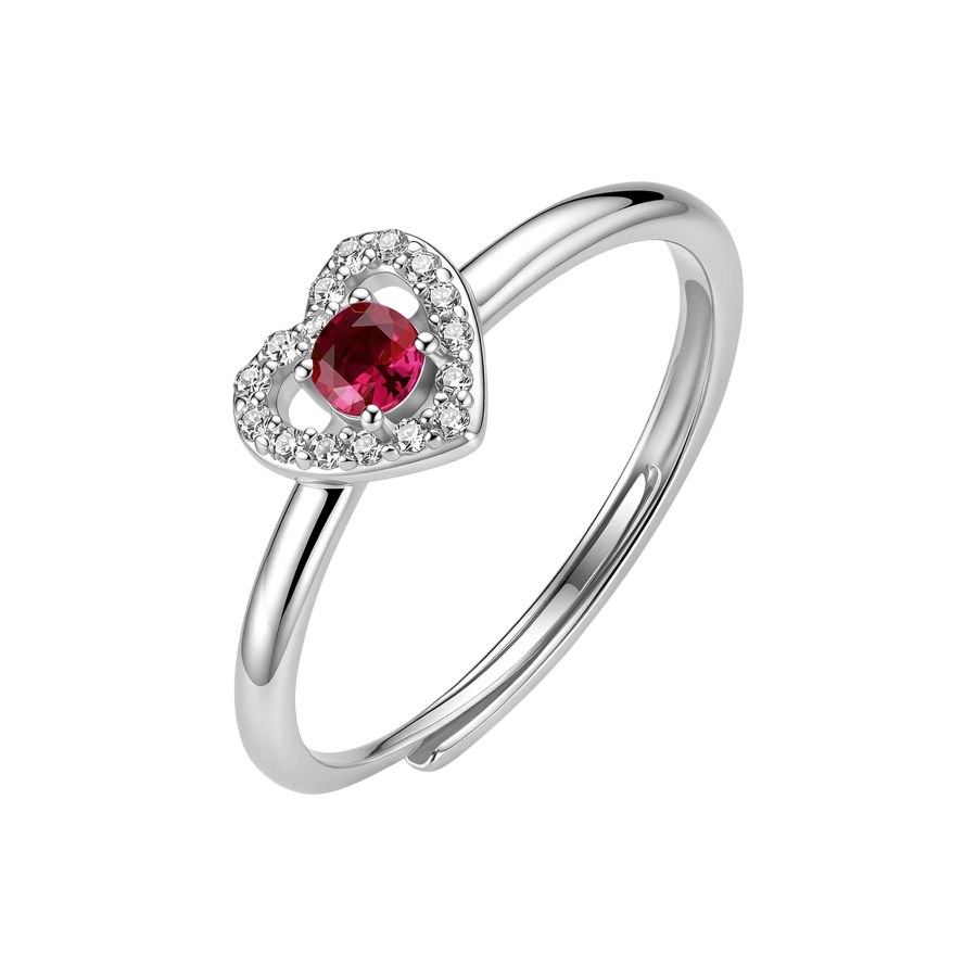 Brosway Nastavitelný stříbrný prsten Srdce Fancy Passion Ruby FPR149