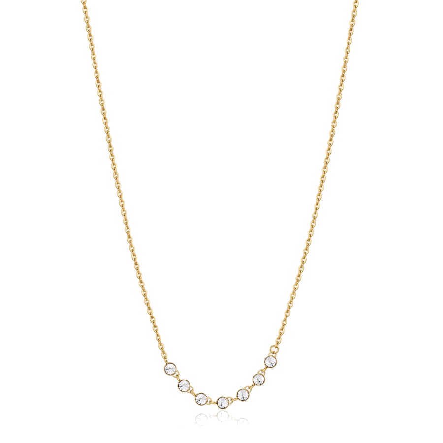 Brosway Něžný pozlacený náhrdelník s krystaly Symphonia BYM132 - Náhrdelníky