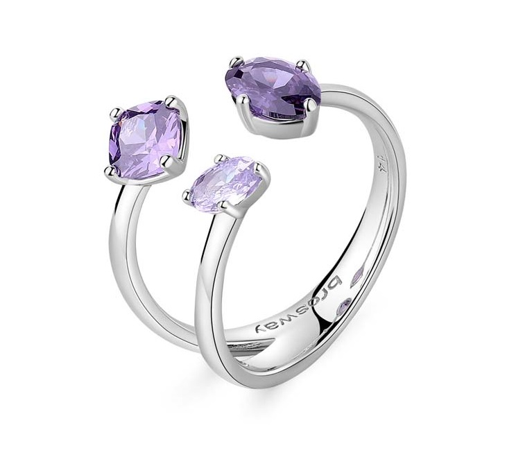 Brosway Originální otevřený prsten Fancy Magic Purple FMP16 L (56 - 59 mm) - Prsteny Otevřené prsteny