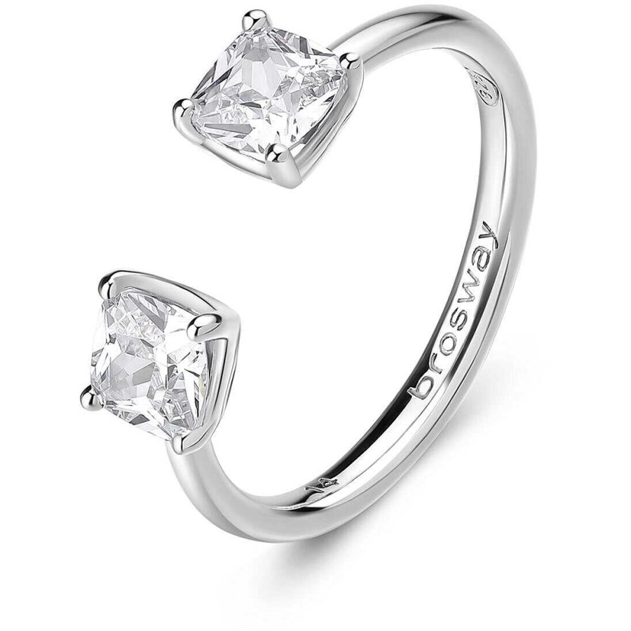 Brosway Otevřený stříbrný prsten Fancy Infinite White FIW16 50 mm - Prsteny Otevřené prsteny