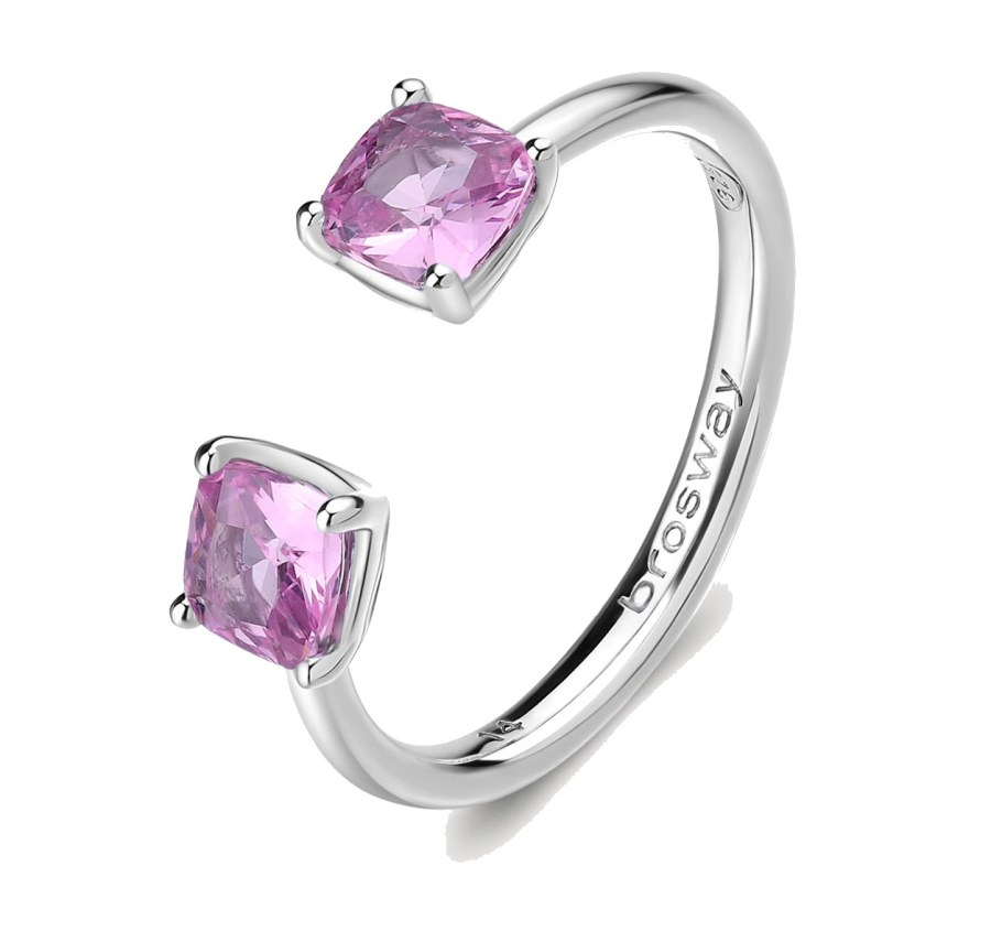Brosway Otevřený stříbrný prsten Fancy Vibrant Pink FVP11 S (49 - 52 mm) - Prsteny Otevřené prsteny