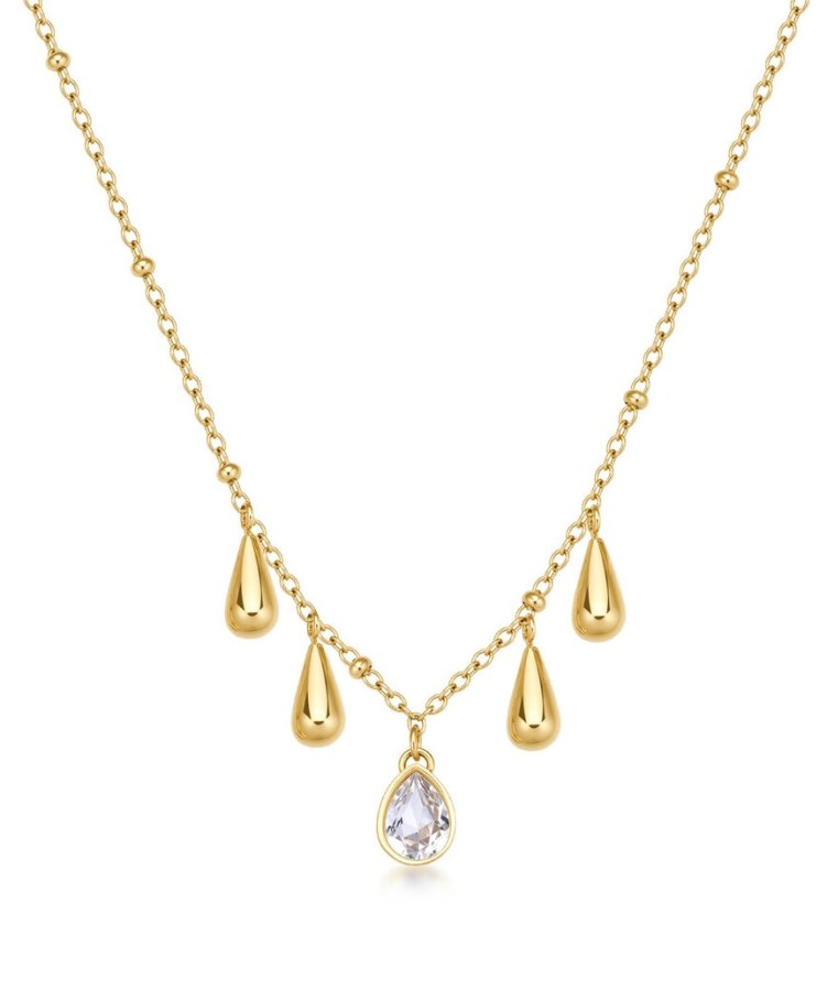 Brosway Pozlacený dámský náhrdelník s přívěsky Tear Drop Perfect BPC39 Brosway Pozlacený dámský náhrdelník s přívěsky Tear Drop Perfect BPC39 - Náhrdelníky Náhrdelníky s kameny