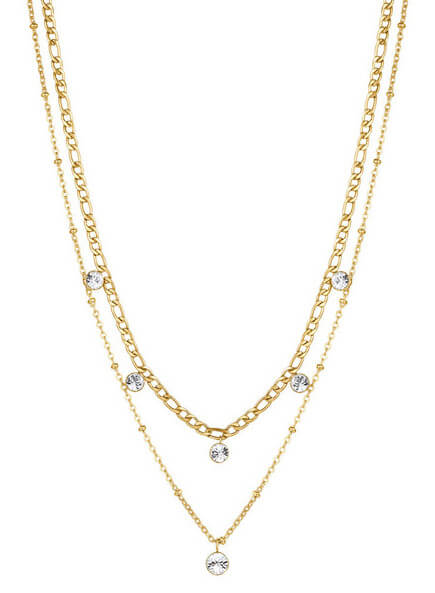 Brosway Pozlacený dvojitý náhrdelník s krystaly Symphonia BYM82 - Náhrdelníky