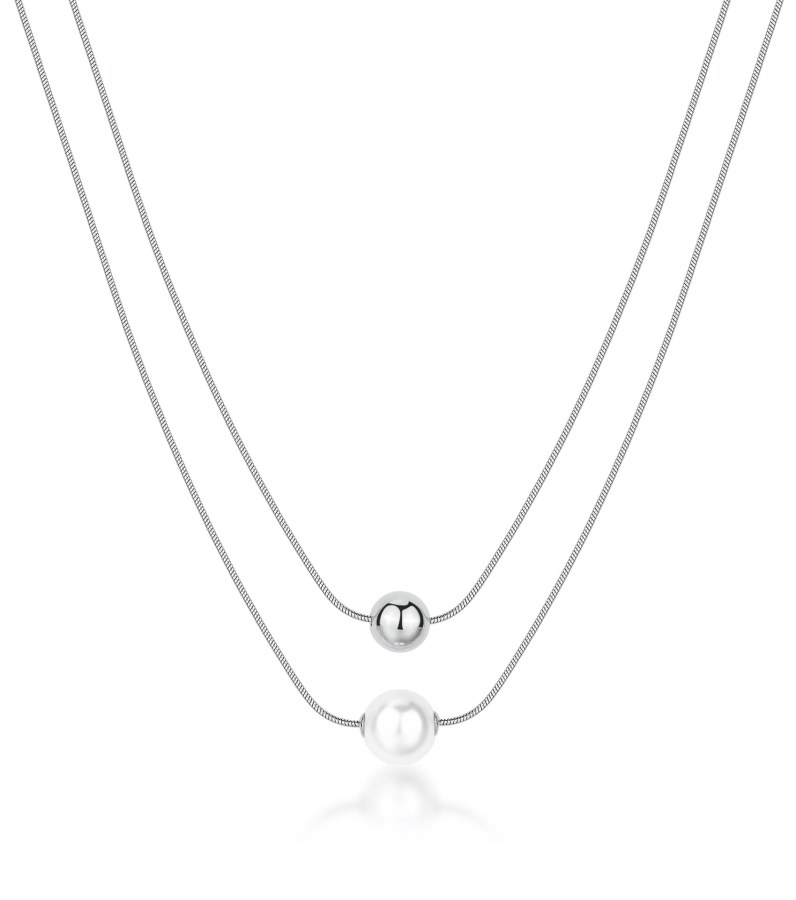 Brosway Půvabný dvojitý náhrdelník s umělou perlou Perfect BPC46
