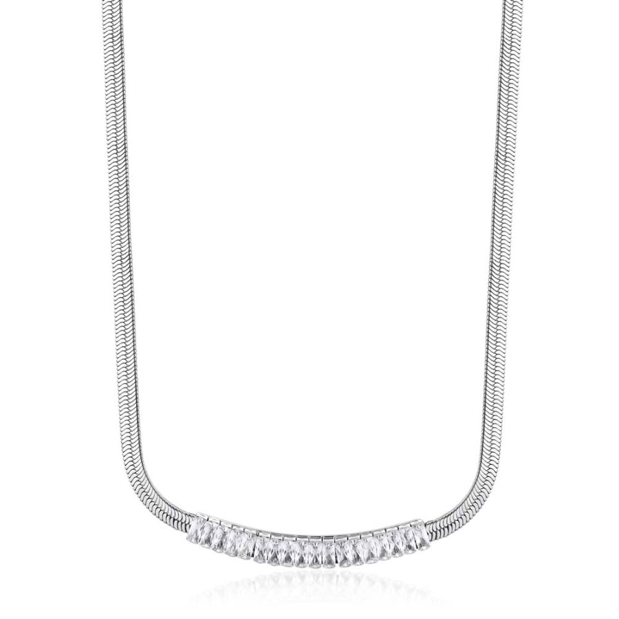 Brosway Půvabný náhrdelník s čirými zirkony Desideri BEIN016 - Náhrdelníky