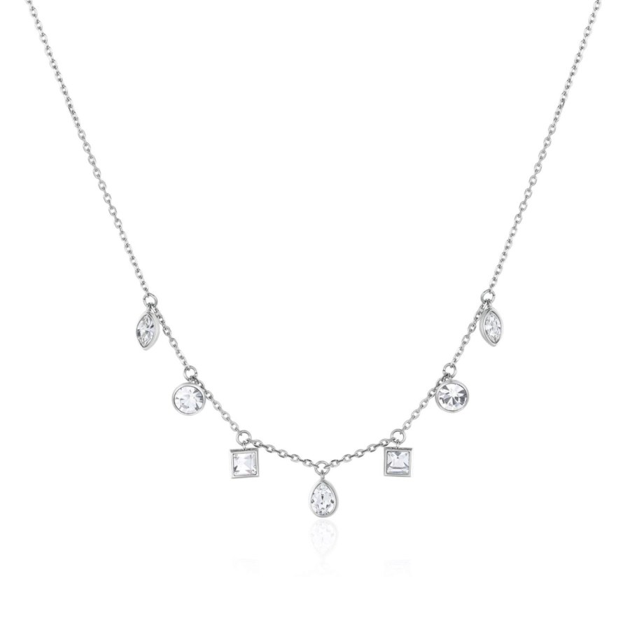 Brosway Půvabný ocelový náhrdelník s krystaly Rain BNR06 - Náhrdelníky