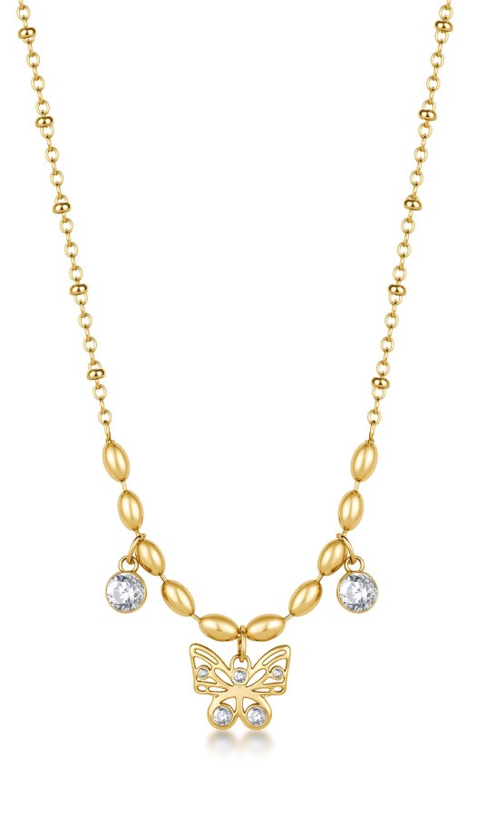Brosway Půvabný pozlacený náhrdelník Motýlek Chakra BHKN166