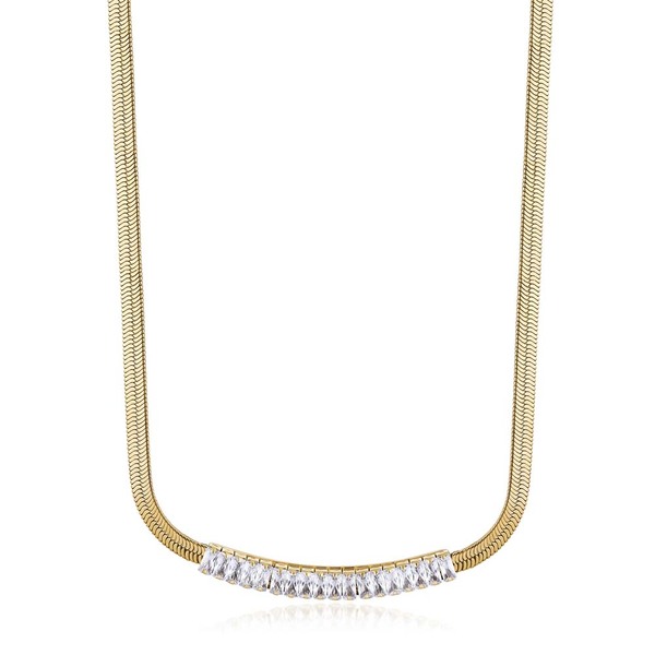 Brosway Půvabný pozlacený náhrdelník s čirými zirkony Desideri BEIN017 - Náhrdelníky