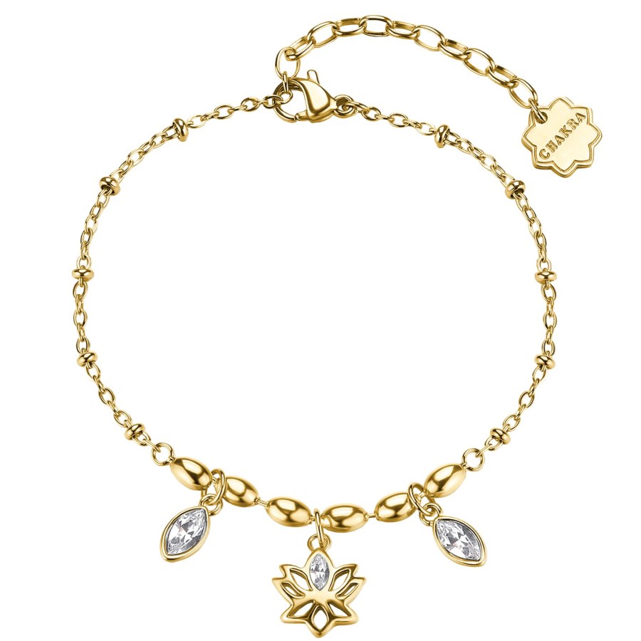 Brosway Půvabný pozlacený náramek s lotosovým květem Chakra BHKB260 Brosway Půvabný pozlacený náramek s lotosovým květem Chakra BHKB260 - Náramky Náramky se symboly