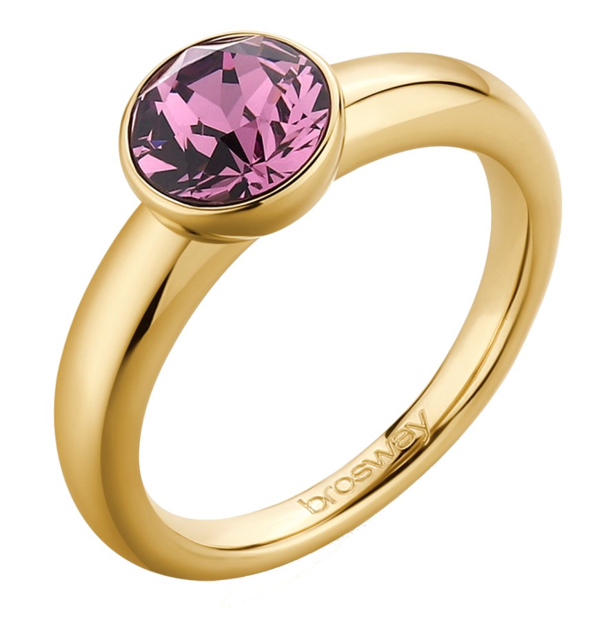 Brosway Půvabný pozlacený prsten s krystalem Affinity BFF173 52 mm - Prsteny Prsteny s kamínkem