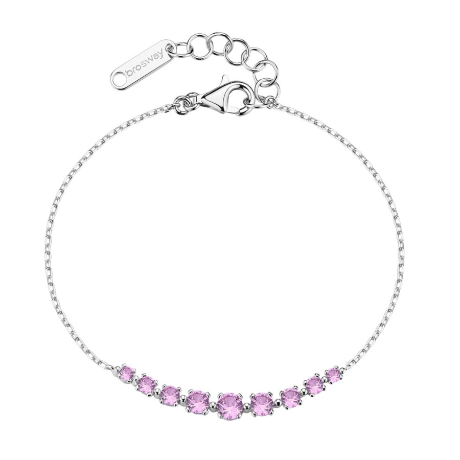 Brosway Půvabný stříbrný náramek s růžovými zirkony Fancy Vibrant Pink FVP118 Brosway Půvabný stříbrný náramek s růžovými zirkony Fancy Vibrant Pink FVP118 - Náramky Řetízkové náramky