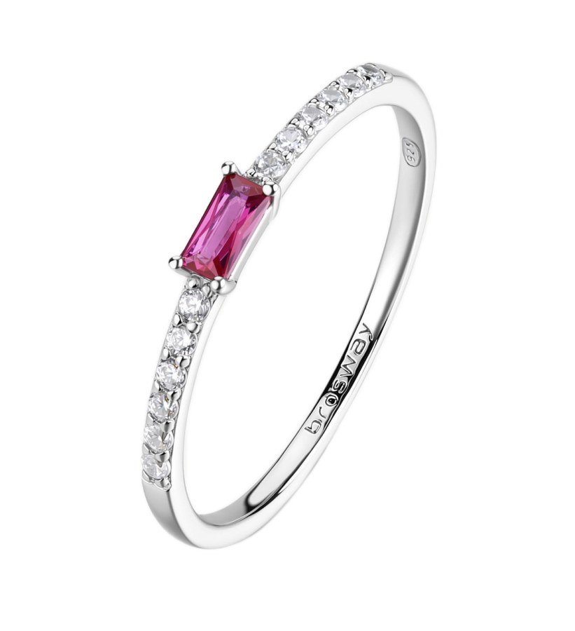 Brosway Půvabný stříbrný prsten se zirkony Fancy Passion Ruby FPR143 52 mm