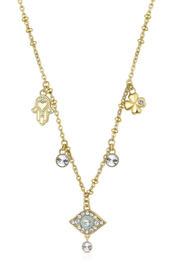 Brosway Stylový pozlacený náhrdelník s přívěsky Chakra BHKN098 Brosway Stylový pozlacený náhrdelník s přívěsky Chakra BHKN098 - Náhrdelníky Náhrdelníky s kameny