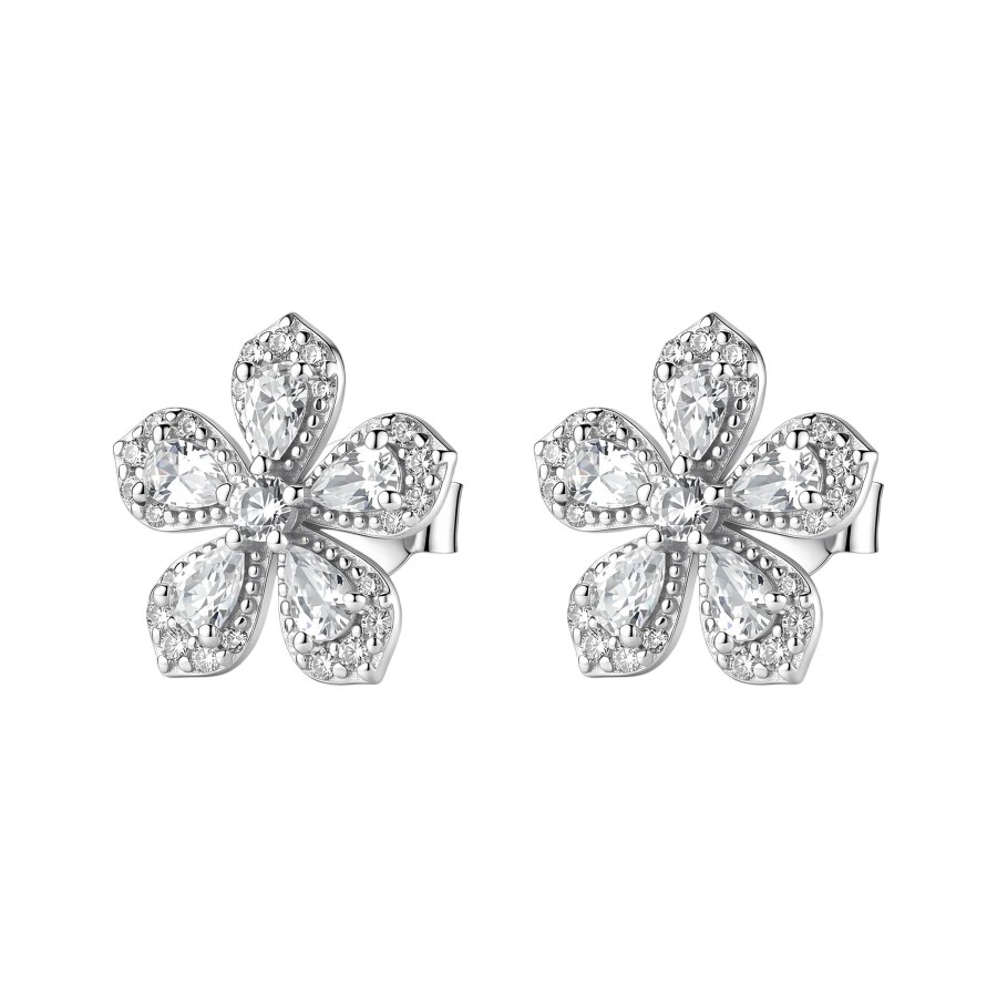 Brosway Stříbrné pecky Květina Fancy Infinite White FIW191 - Náušnice Pecky